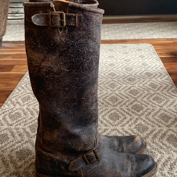 FRYE BLACK/BROWN VERONICA SLOUCH BOOT 7 - Picture 4 of 9